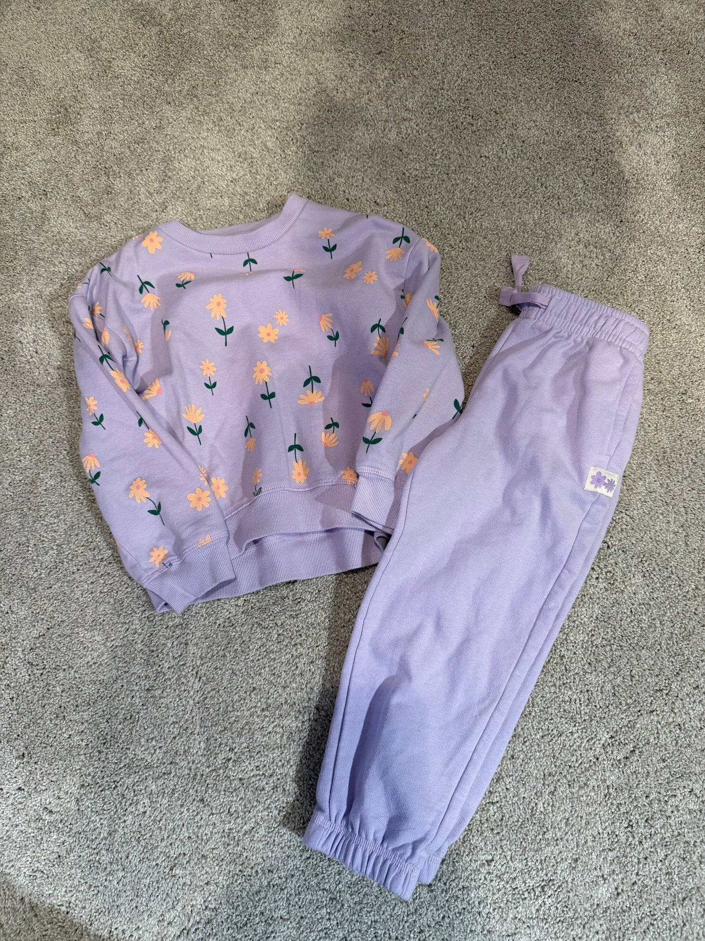 Toddler girl purple flower set size 4/5