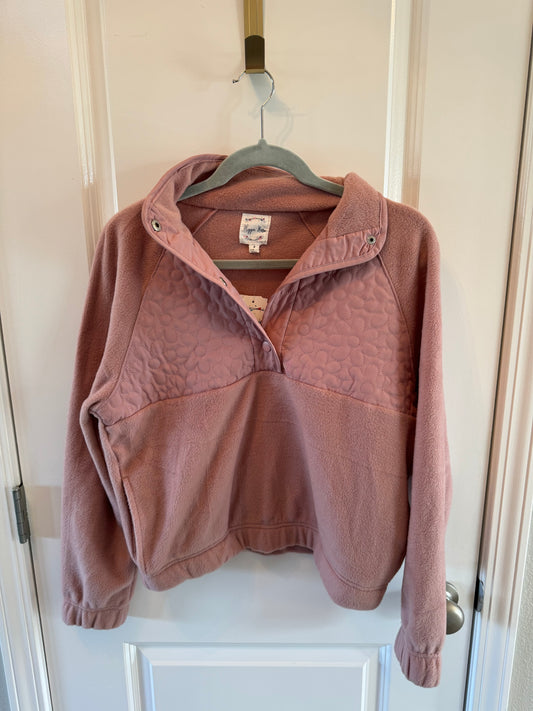 Hippie Rose Quilted Pullover Women’s Small Mauve NWT