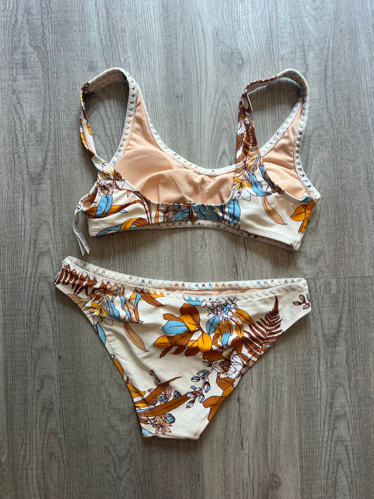 Cupshe Late Autumn Print Bikini Women’s Size Medium Cream