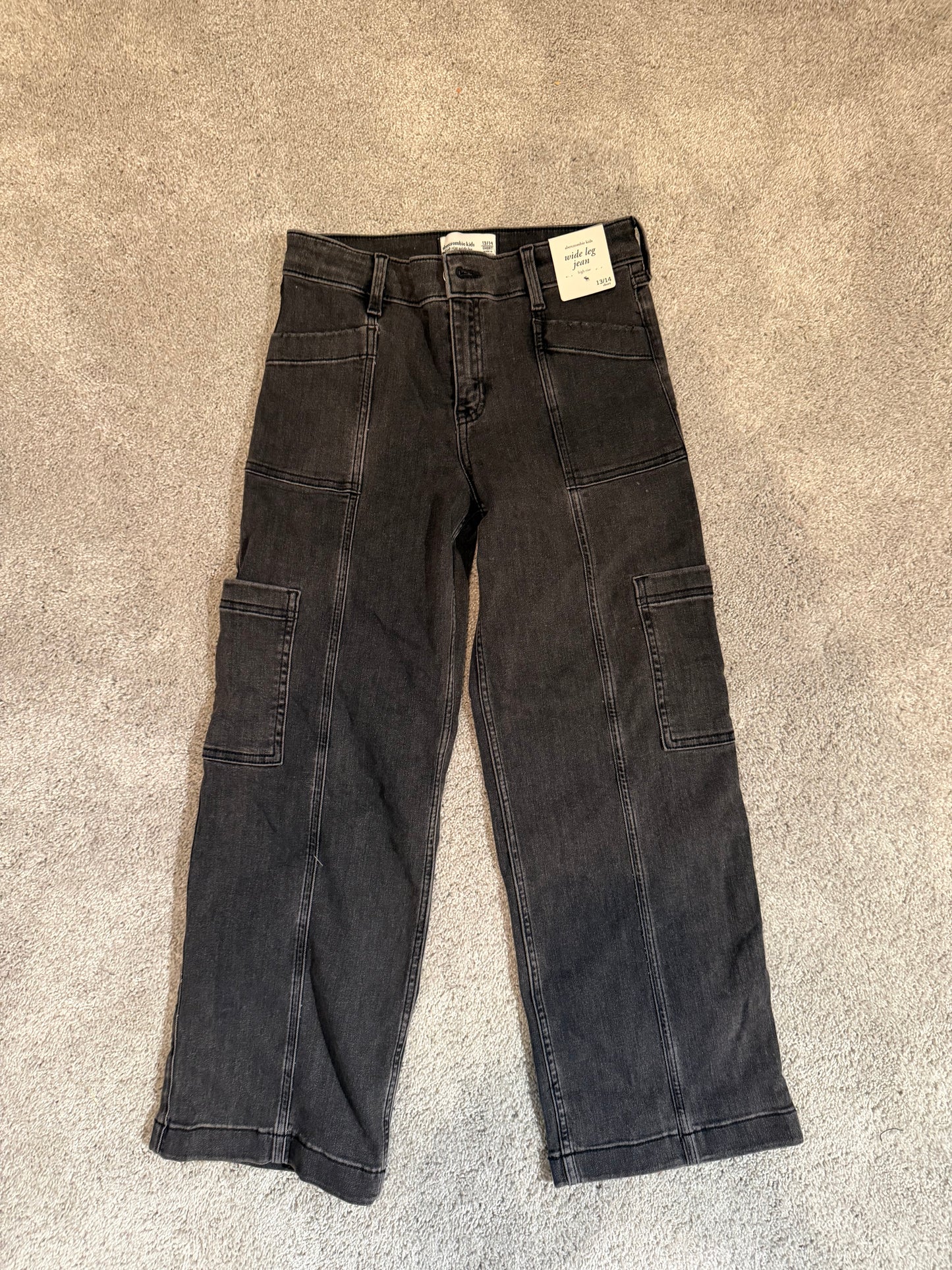 Abercrombie & Fitch Wide Leg Jeans Girl’s Size 13/14 Short NWT