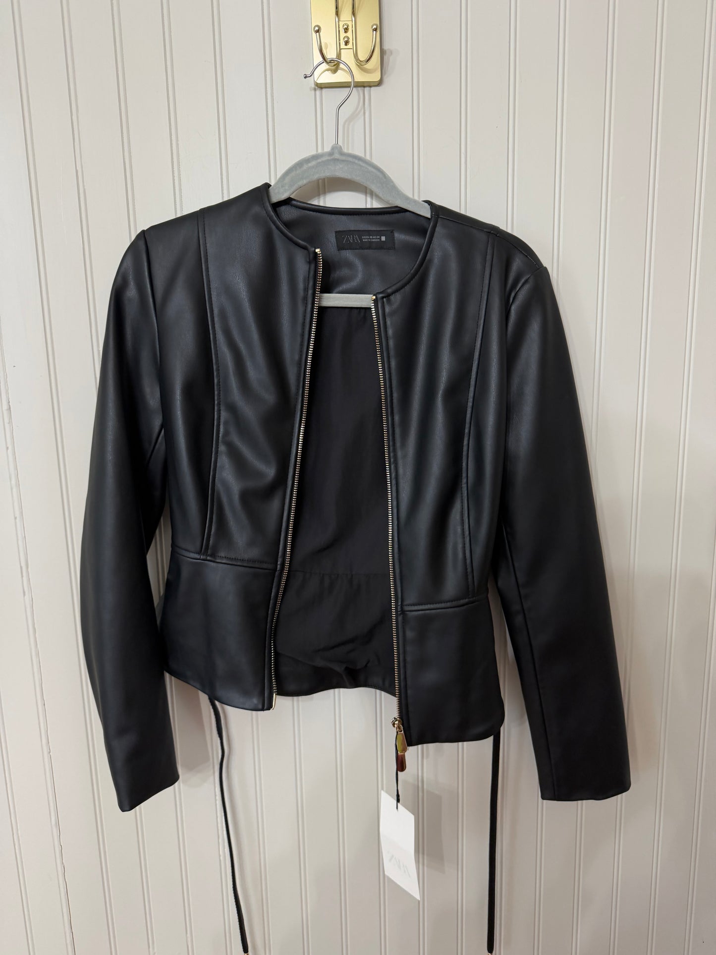 Zara Faux Leather Jacket Women’s XS Black NWT