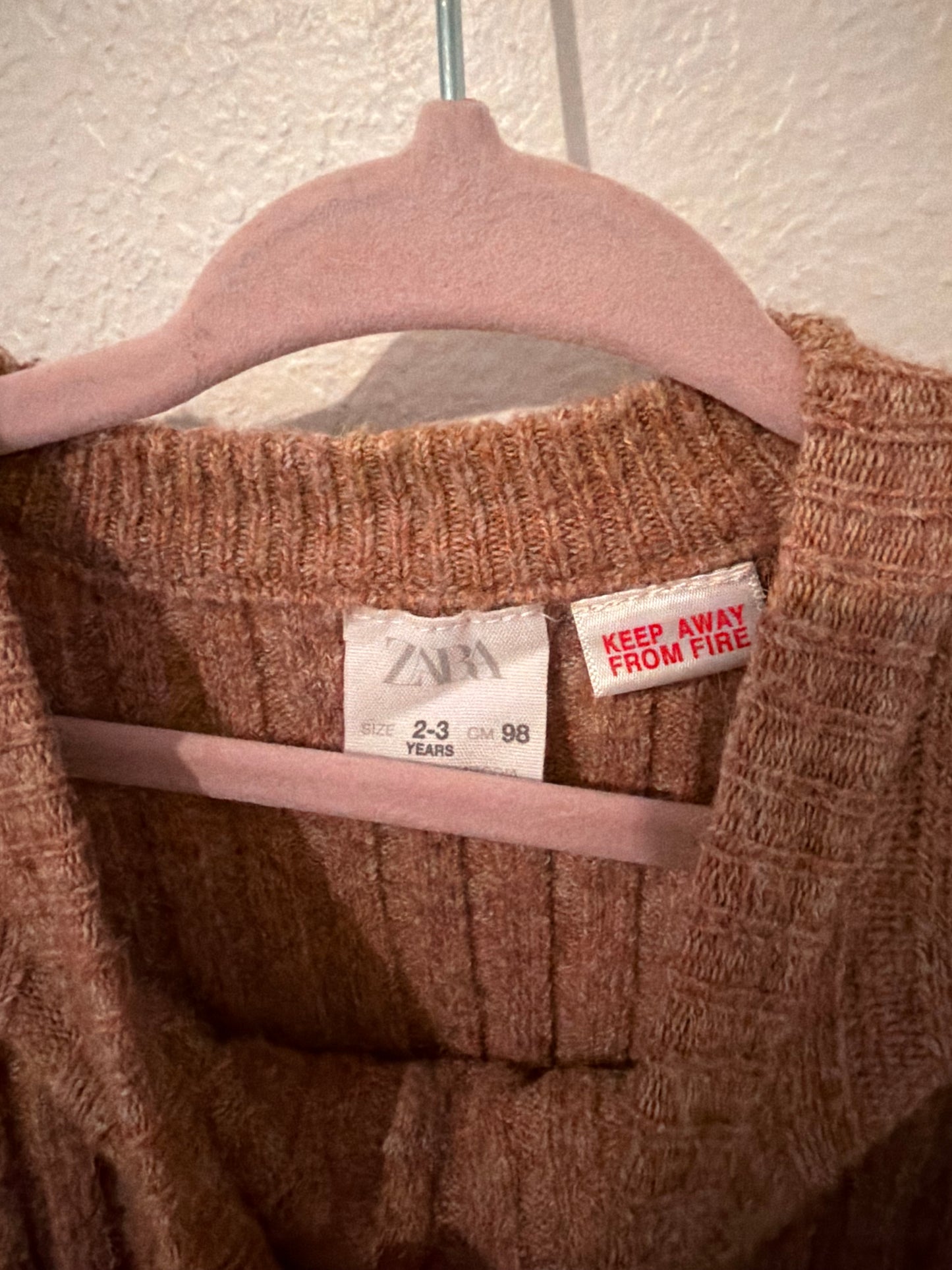 Zara Knit Sweater Toddler Size 2-3 Years Brown