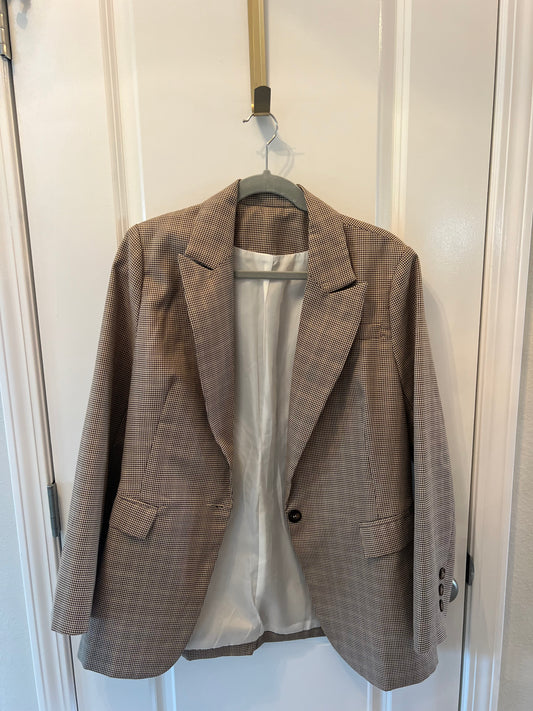 Houndstooth Blazer Women’s Size Large Gray