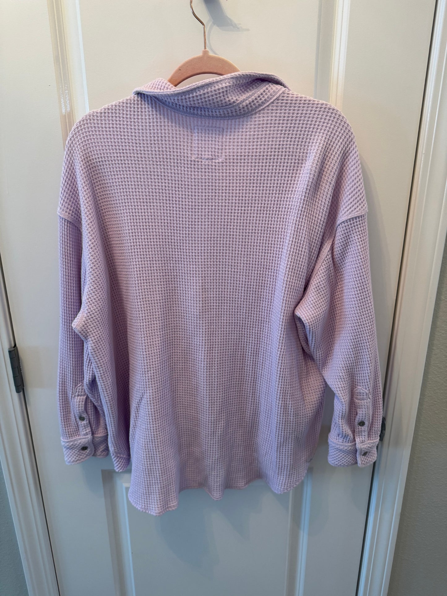 Aerie Waffle Knit Button Front Top Women’s Size XS Light Purple