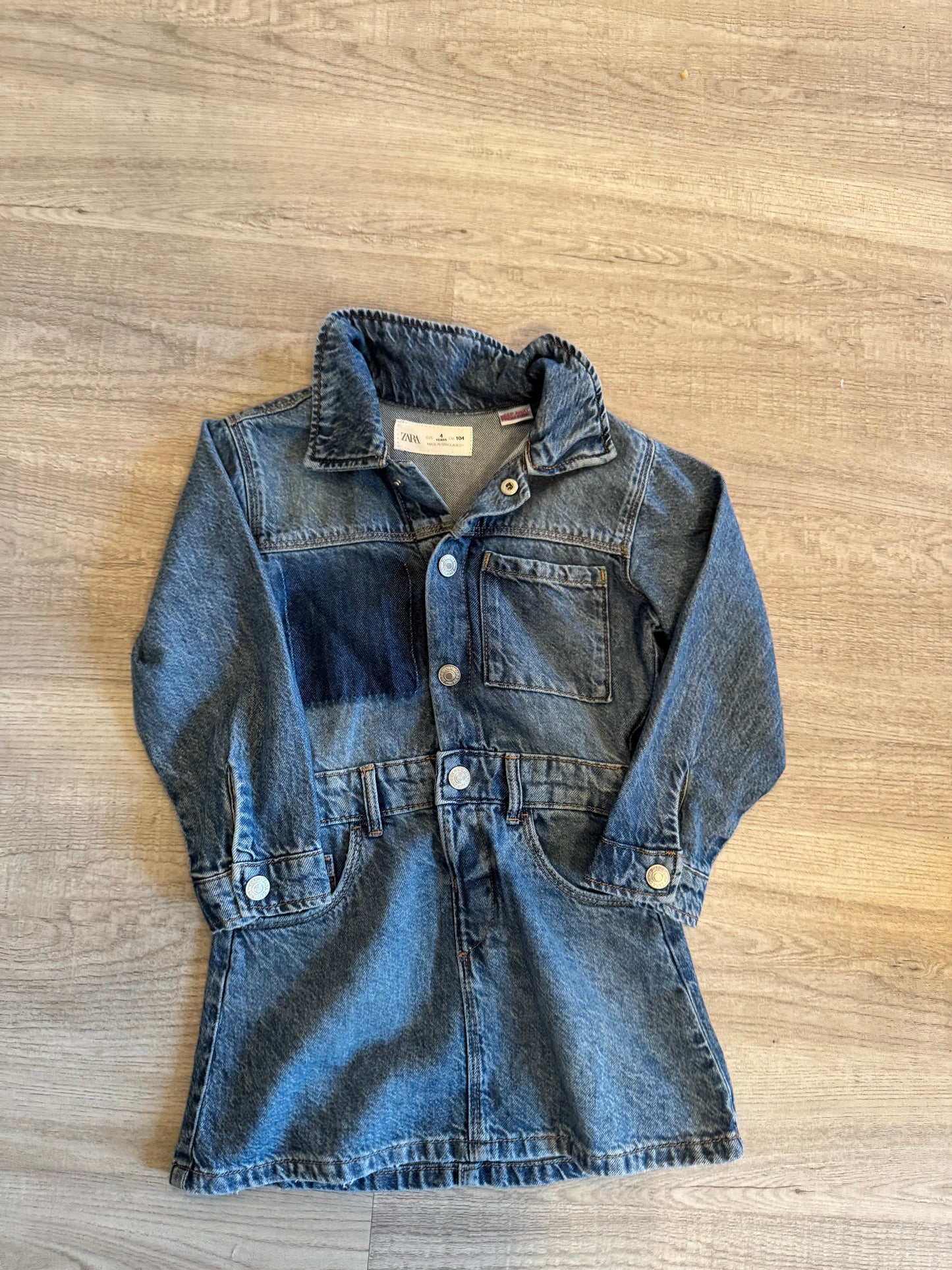 Zara Denim Dress Toddler Size 4 Years