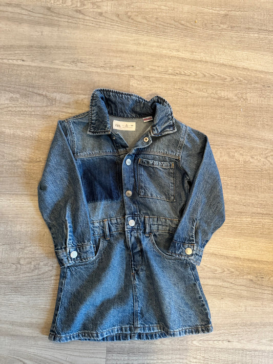 Zara Denim Dress Toddler Size 4 Years