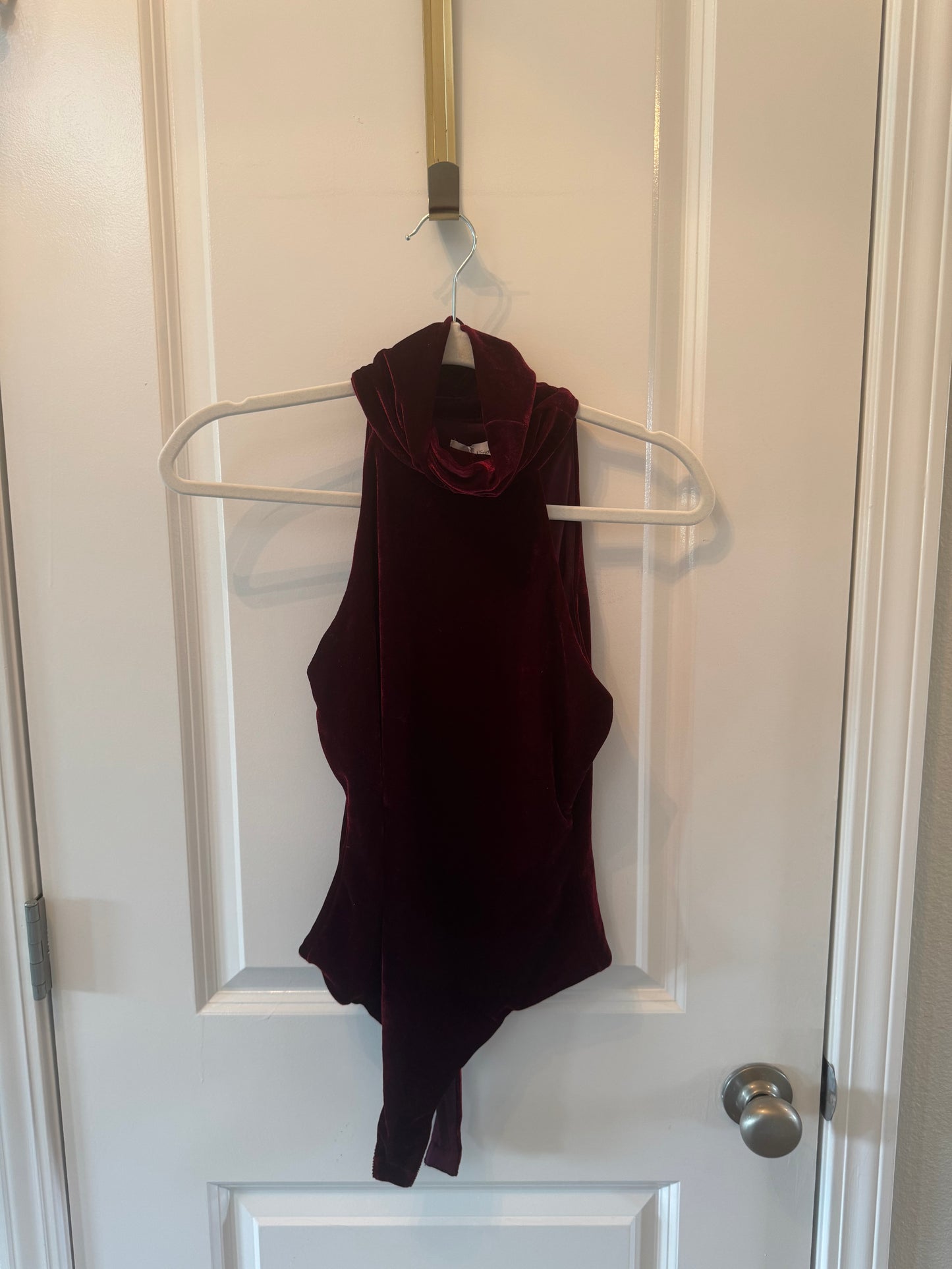 Lovers and Friends Velvet Ellen Bodysuit Women’s XS NWT Wine Red