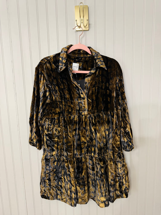 Anthropologie Maeve Velvet Baby Doll Dress Women’s XXS Black NWT