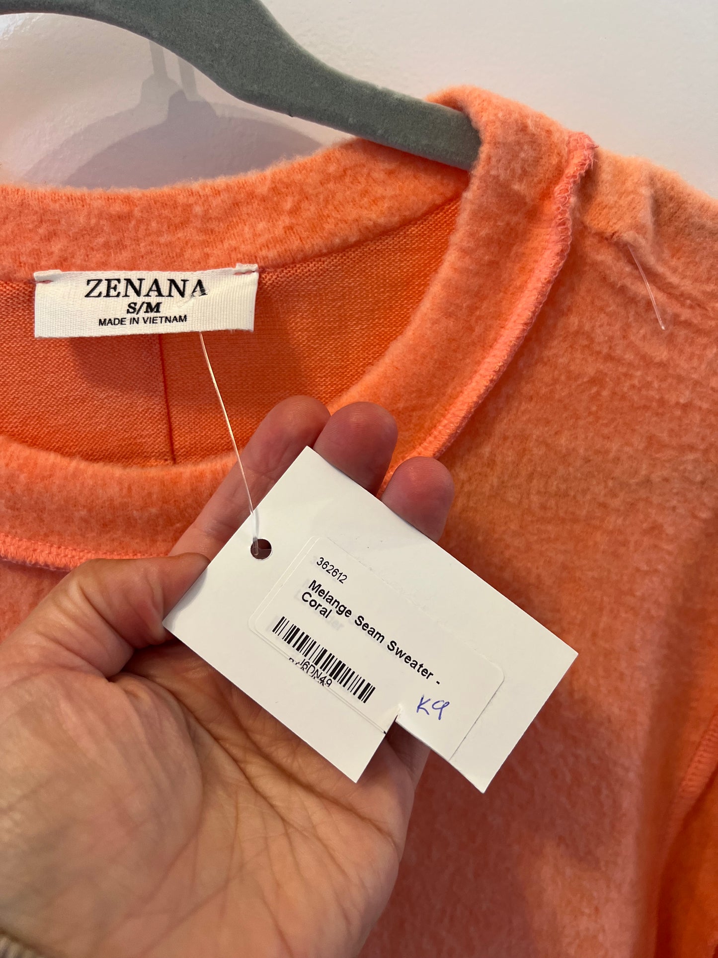 Zenana Melange Seam Oversize Sweater Oversized Women’s Size Small/Medium Orange NWT