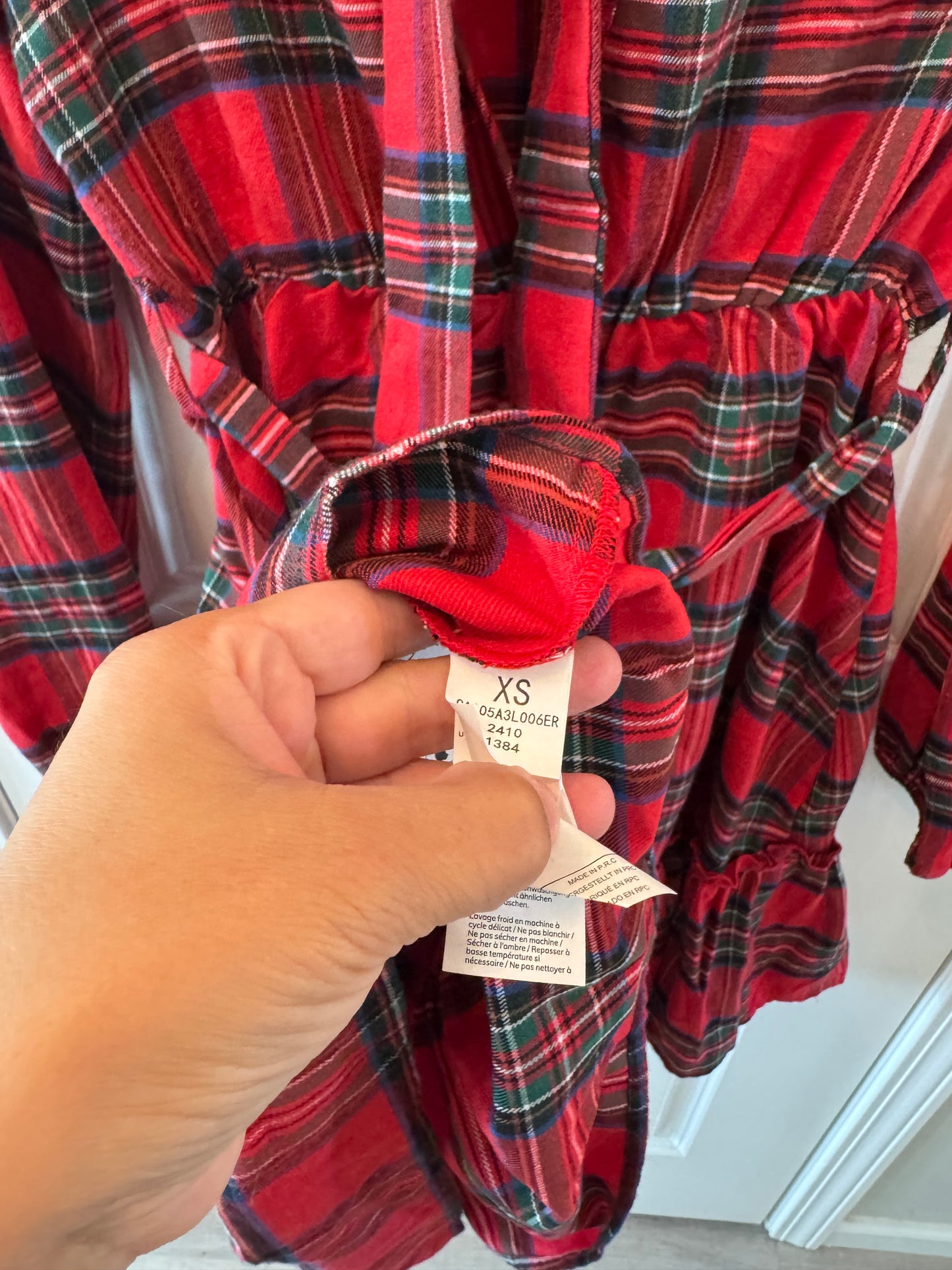 Plaid Flannel Dress Women’s XS Red