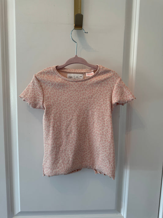 Zara Pink Leopard Top Size 4