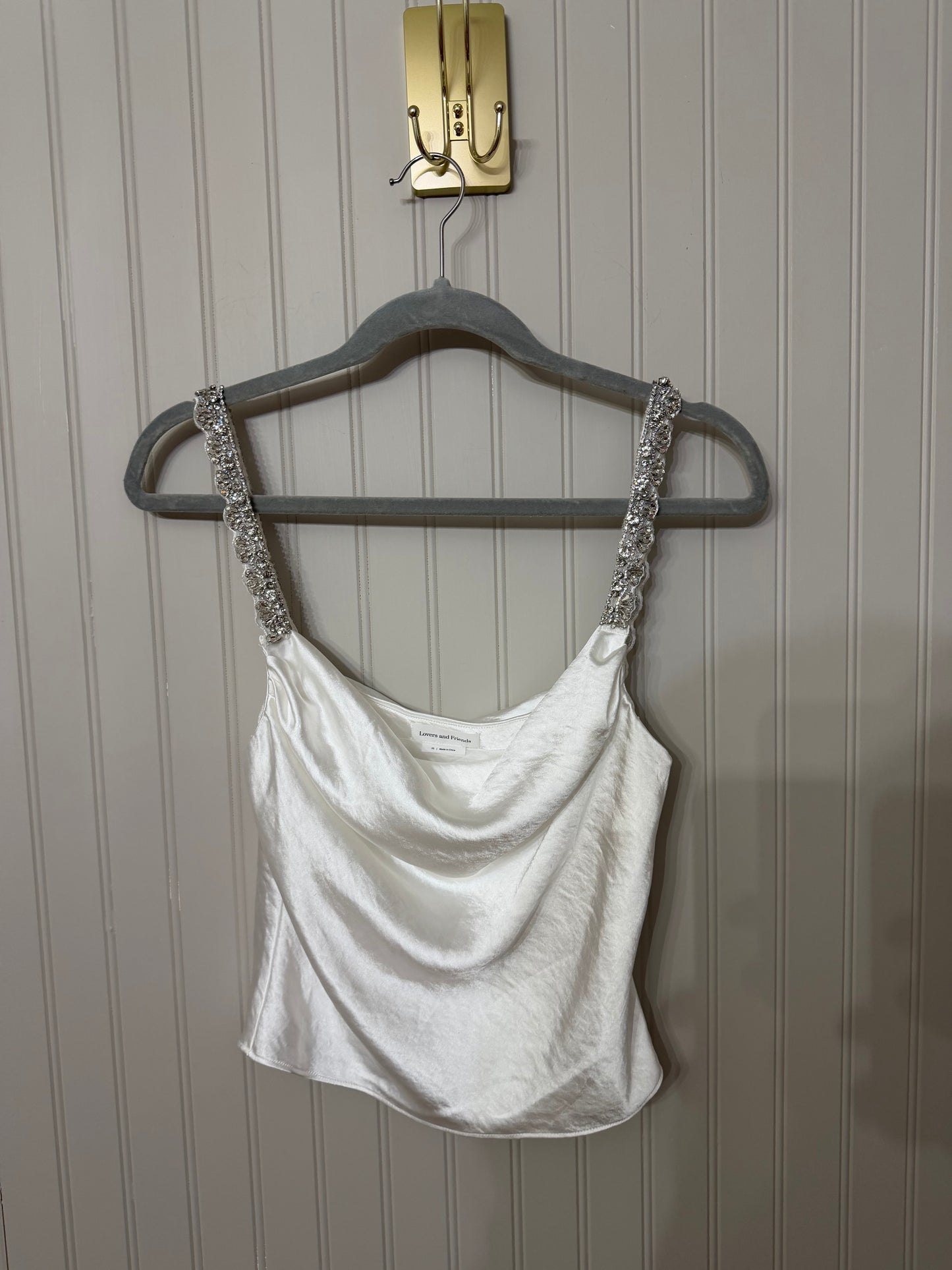 Lovers + Friends Tasha Satin Top Women’s XS White