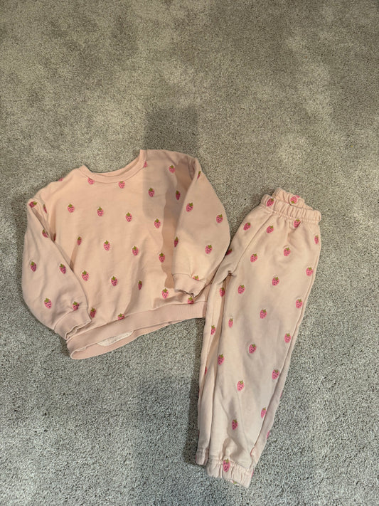 Zara Strawberry Matching Set Toddler Size 5 Years