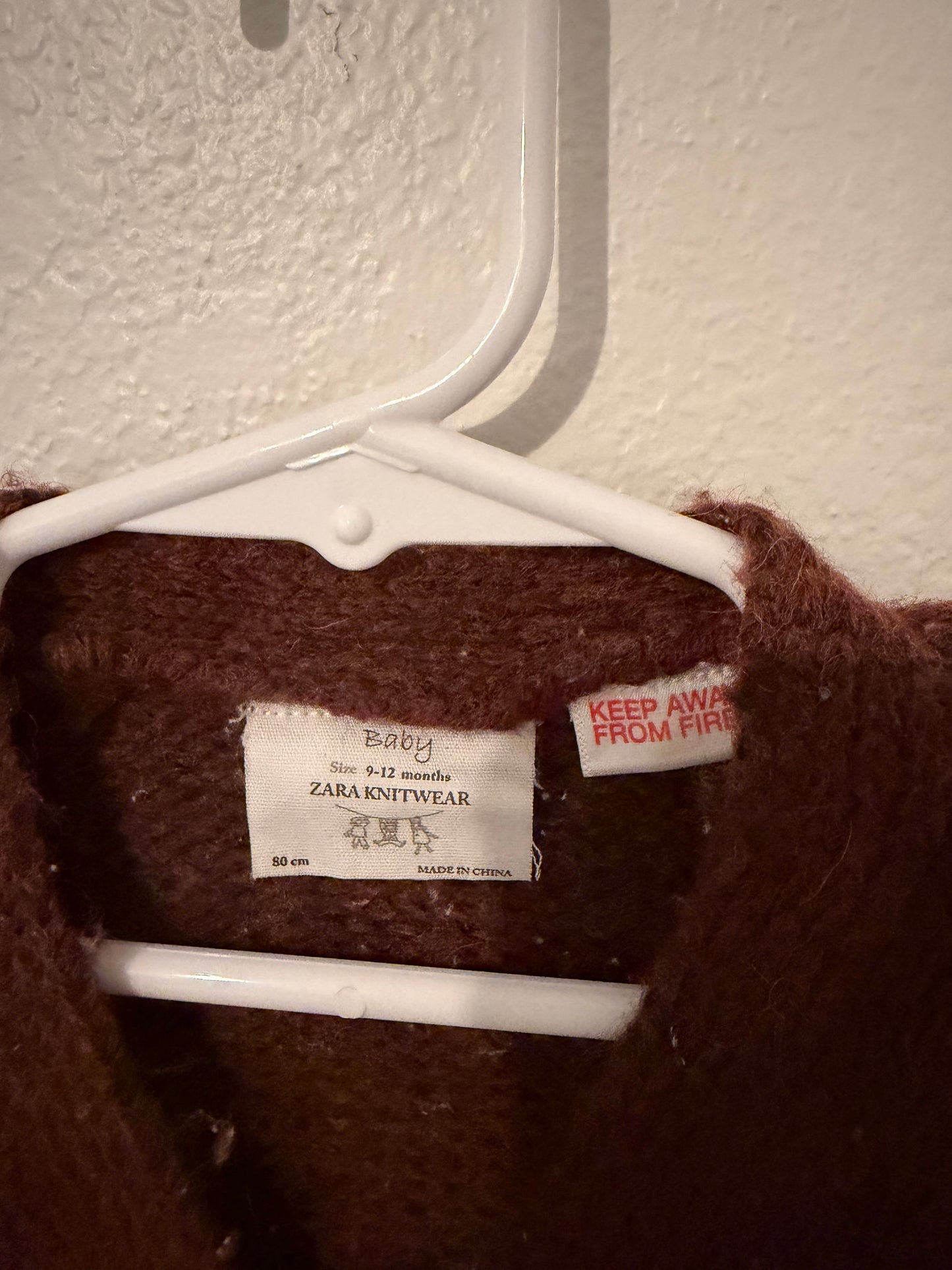 Zara Knit Cardigan Baby Size 9-12M Brown