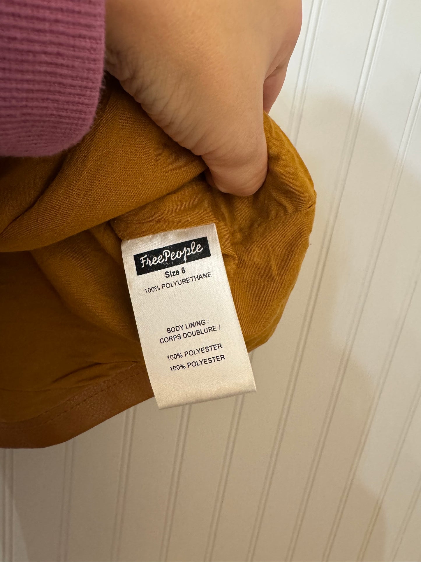 Free People Faux Leather Mink Skirt Women’s Size 6 Copper