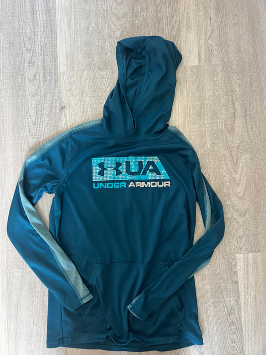 Under Armour Long Sleeve Hooded Shirt Youth Boy’s Size XL Navy