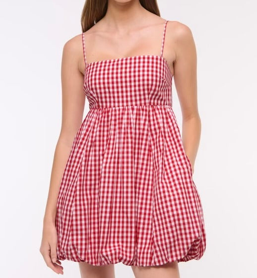 Abercrombie & Fitch Gingham Dress Women’s Medium Red