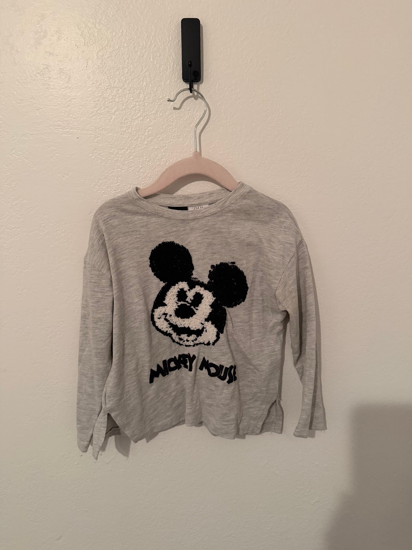 Zara x Disney Mickey Mouse Top Girl’s Size 5 Gray