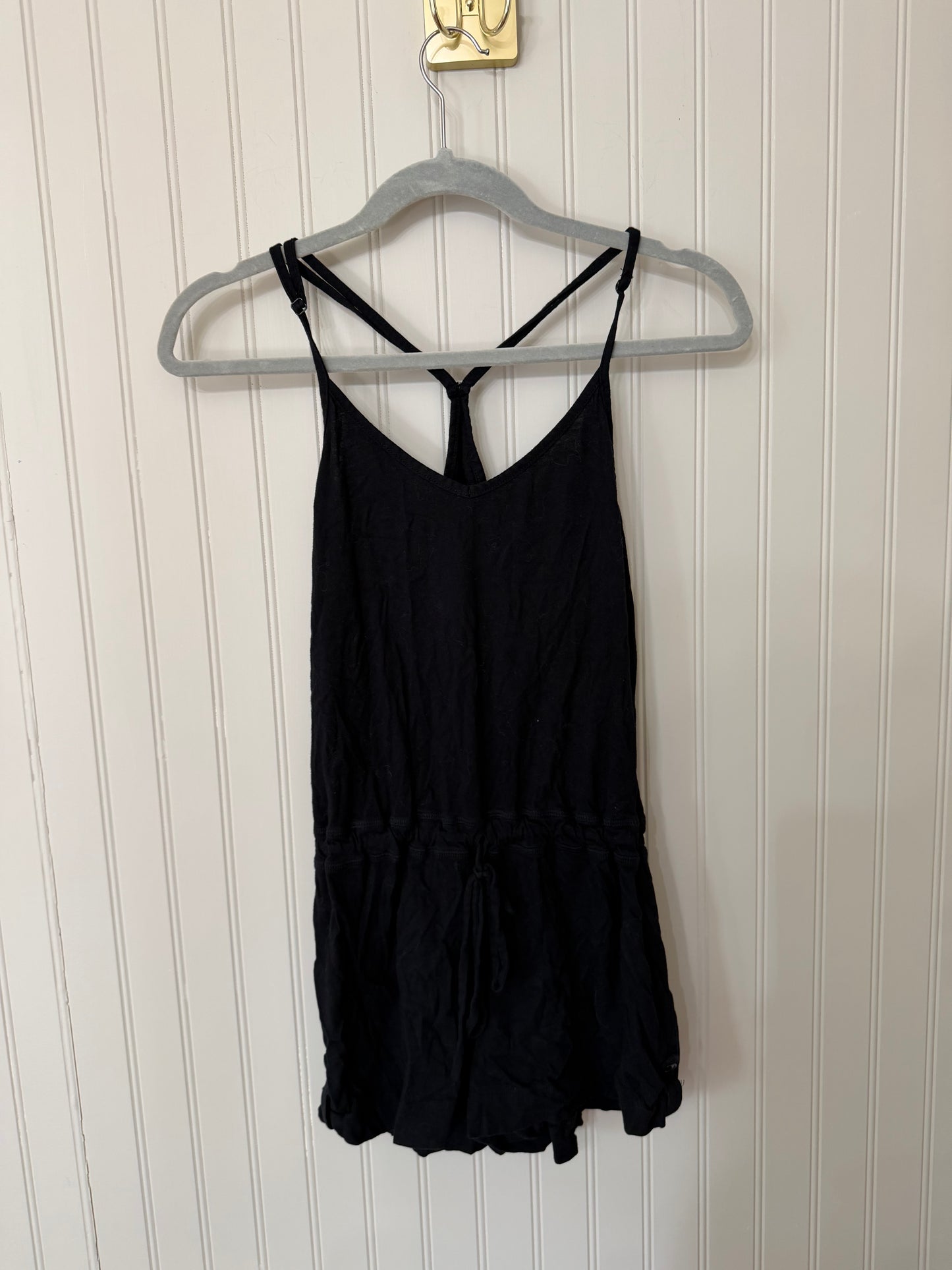 Revolve Bobi Supreme Jersey Tie Front V Neck Romper Women’s Small Black