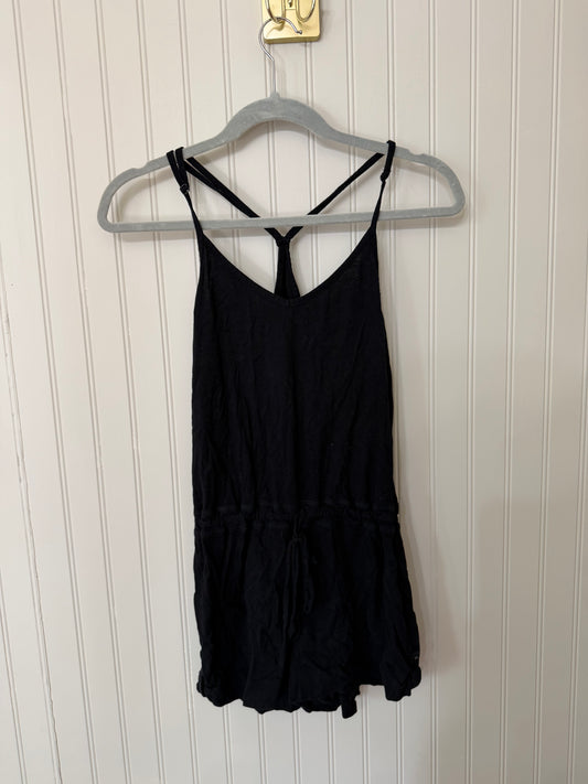 Revolve Bobi Supreme Jersey Tie Front V Neck Romper Women’s Small Black