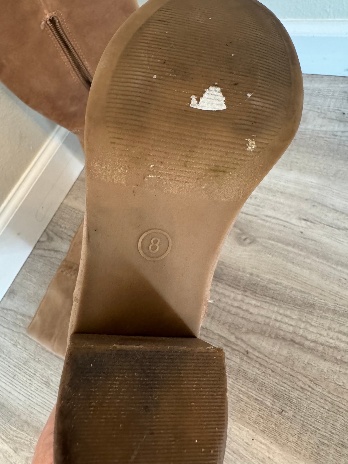 Faux Suede Western Boots Women’s Size 8 Tan