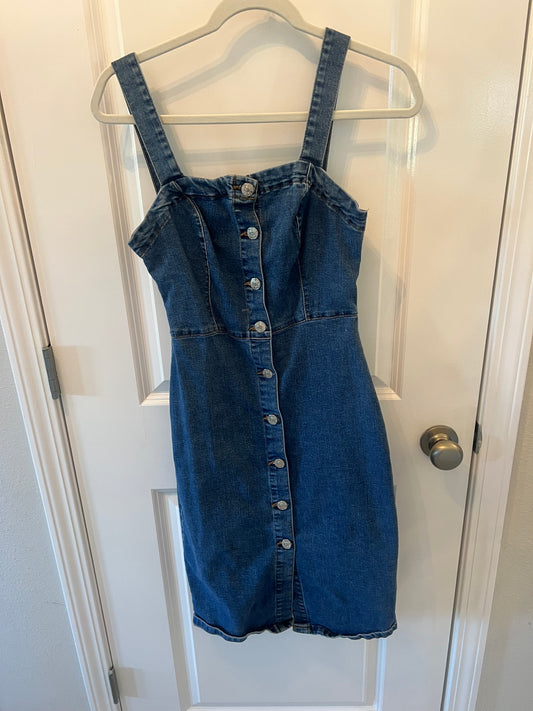 Denim Button Front Overall Dress Women’s Size 6