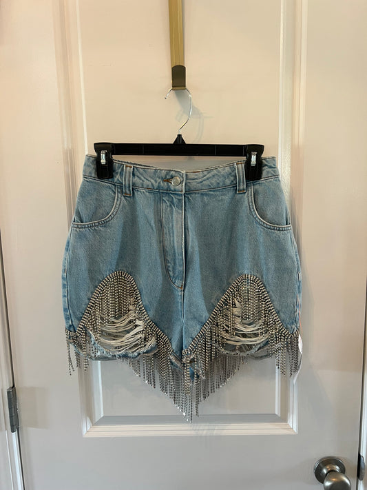 ASOS Hourglass Jean Shorts w Crystal Trim Women’s Size 6 Mid Wash