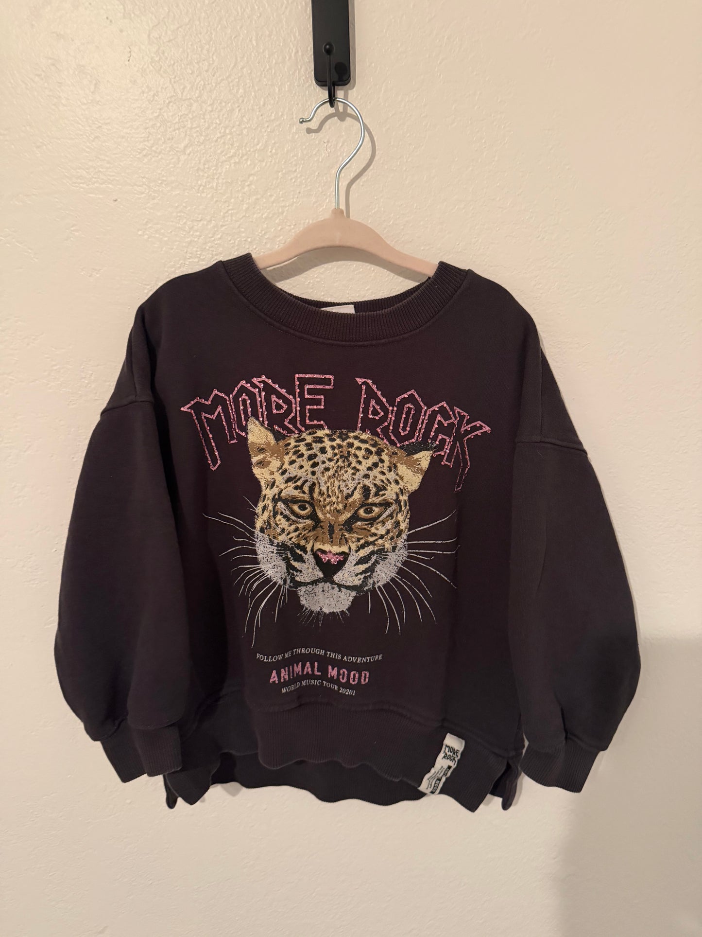 Zara More Rock Leopard Sweatshirt Girl’s Size 6