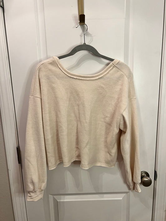 Cropped Crewneck Sweatshirt Women’s Size Small 4-6 Cream