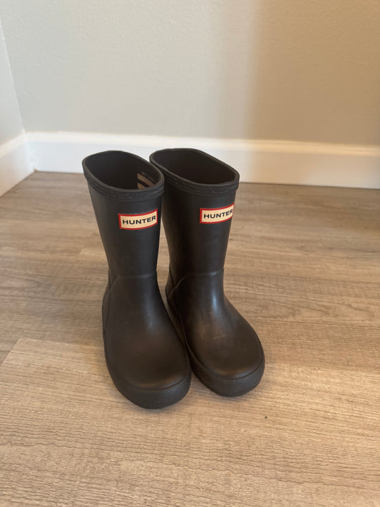 Toddler Hunter Black Boots Size 8