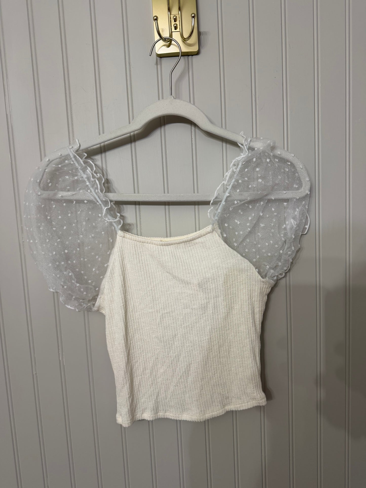 Altar’d State Puff Sleeve Top Women’s Small Ivory NWT