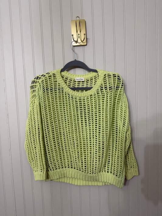 Aaron & Amber Loose Knit Sweater Women’s Medium Lime Green