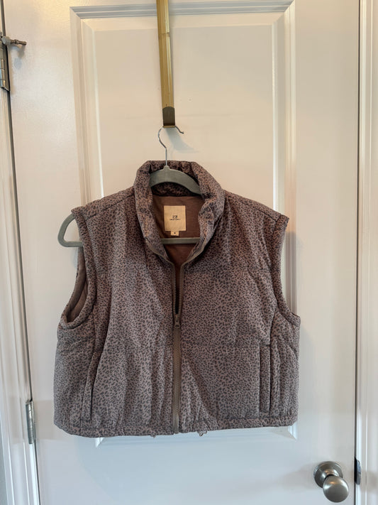 Thread & Supply Leopard Vest Women’s Medium Taupe