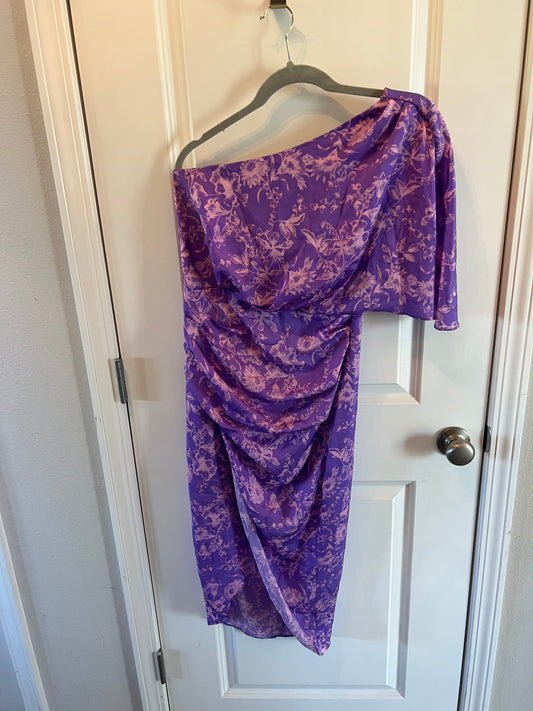 Do + Be Floral Wrap Midi Dress Women’s Size Medium Purple