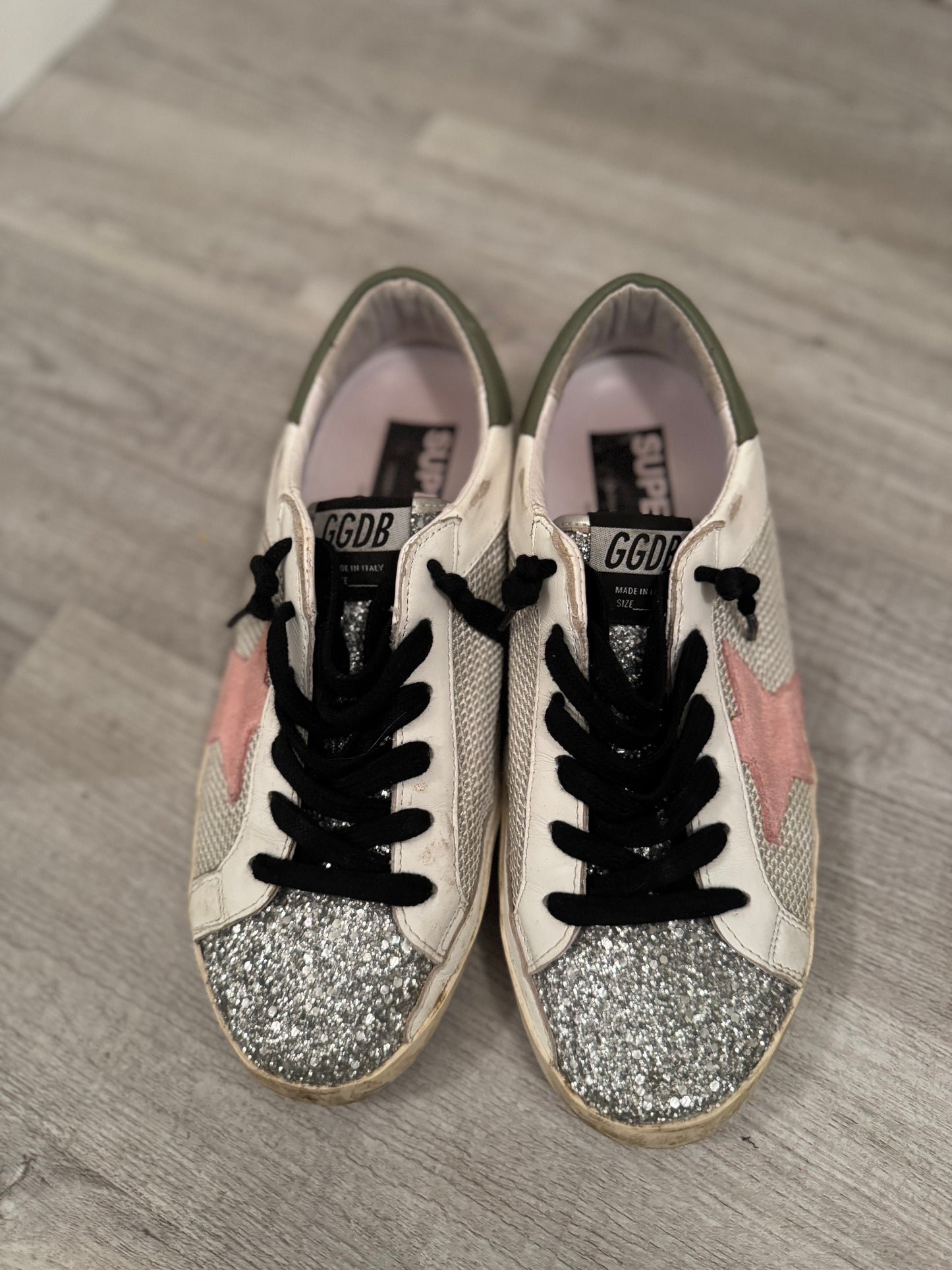 Golden Goose Superstar Sneakers w Glitter Women’s 38 (8) White