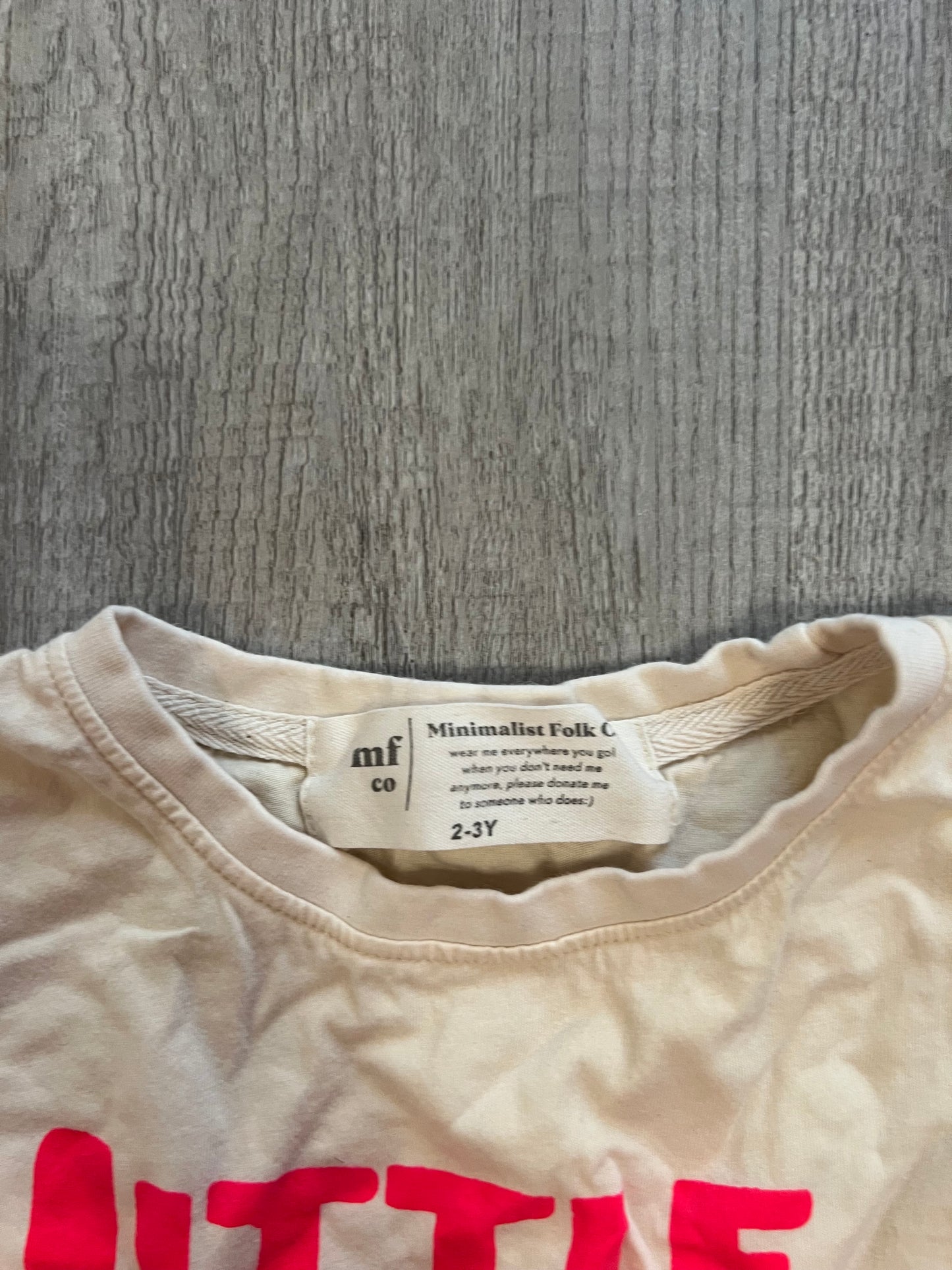 Toddler Girl Short Sleeve Graphic Tee Size 2-3 Years Cream