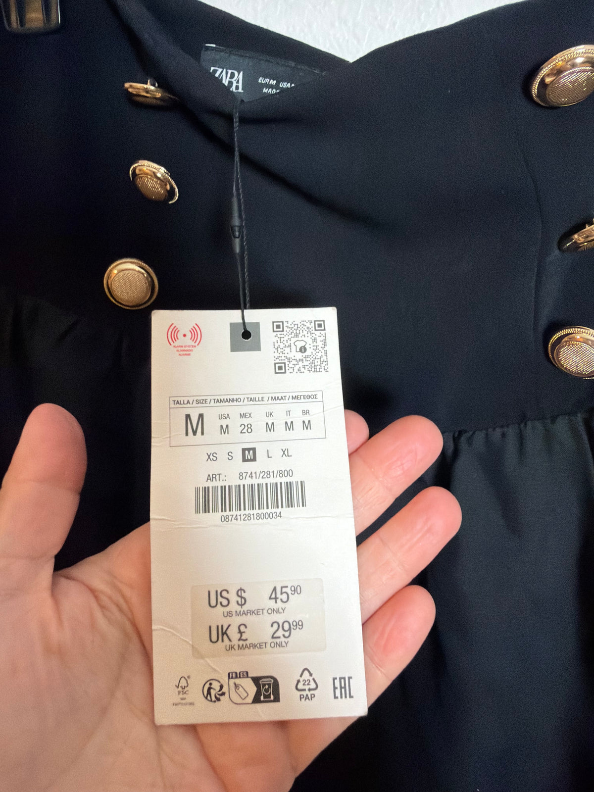 Zara Black Skirt Size Medium