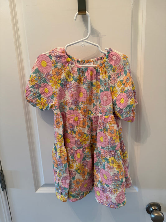 Floral Knit Dress Toddler Girl Size 3T Pink Multi