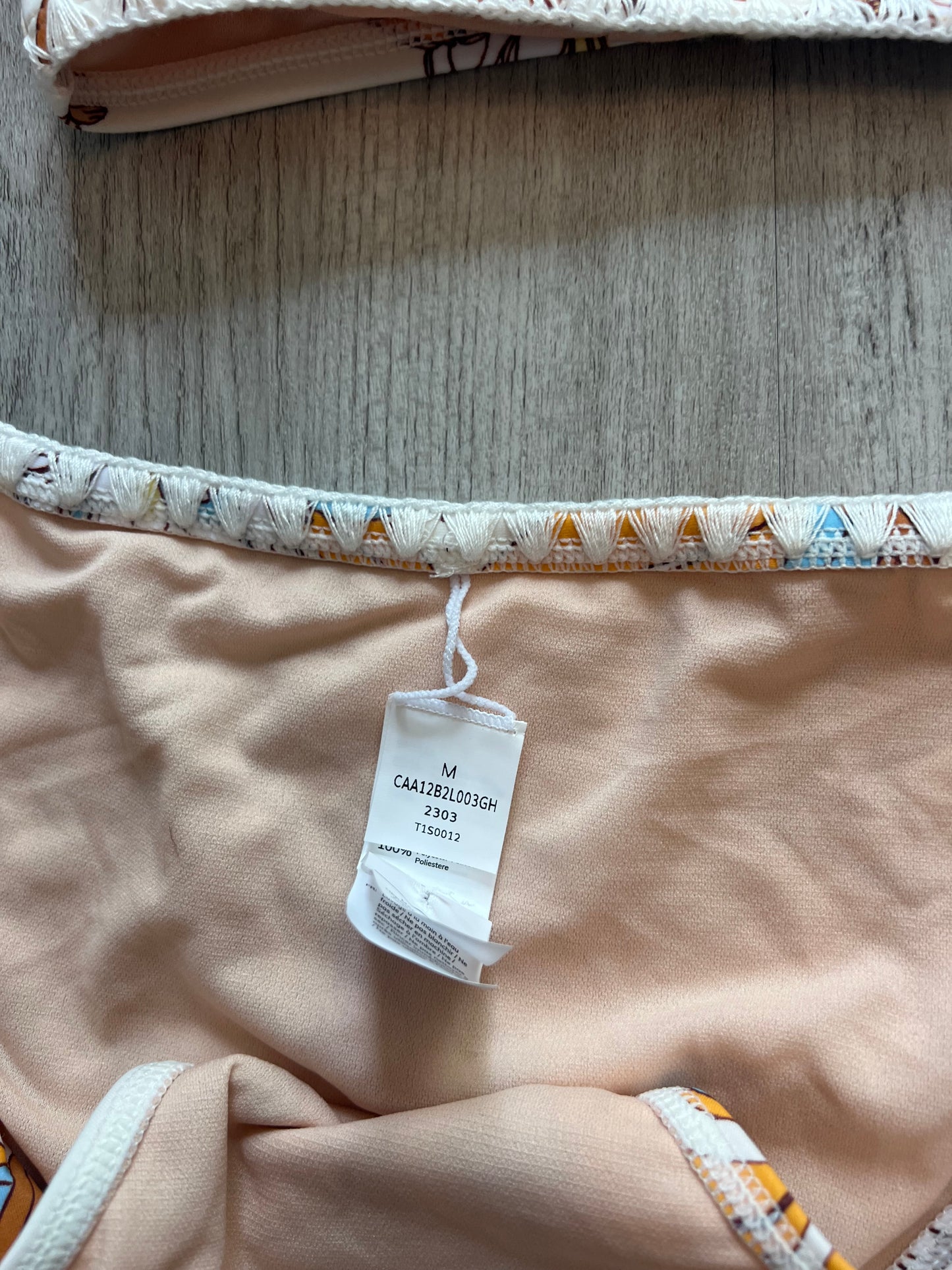Cupshe Late Autumn Print Bikini Women’s Size Medium Cream