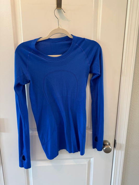 Lululemon Swiftly Long Sleeve Top Women’s Size 6 Royal Blue