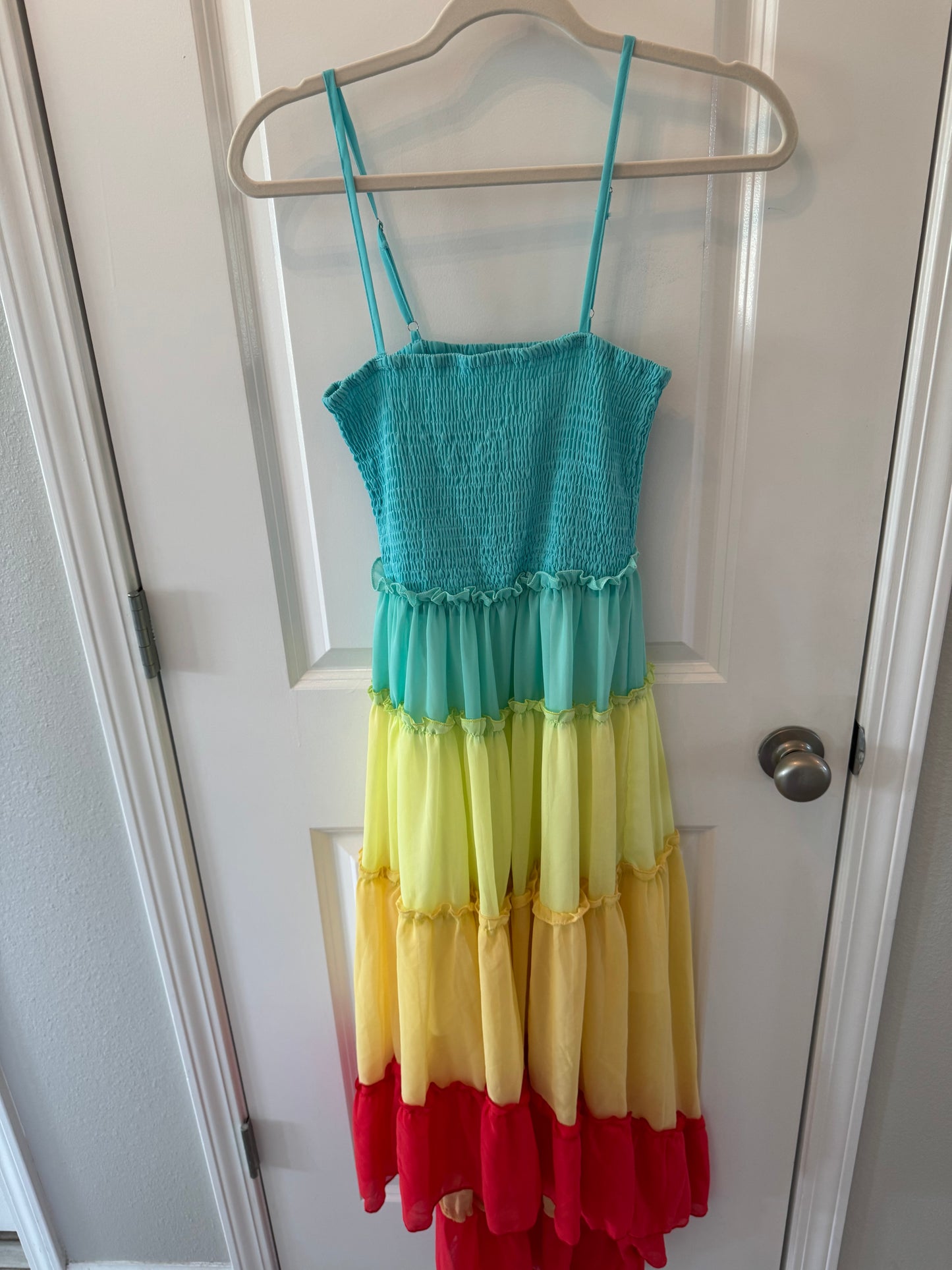 Tiered Summer Dress Women’s Small NWT Rainbow