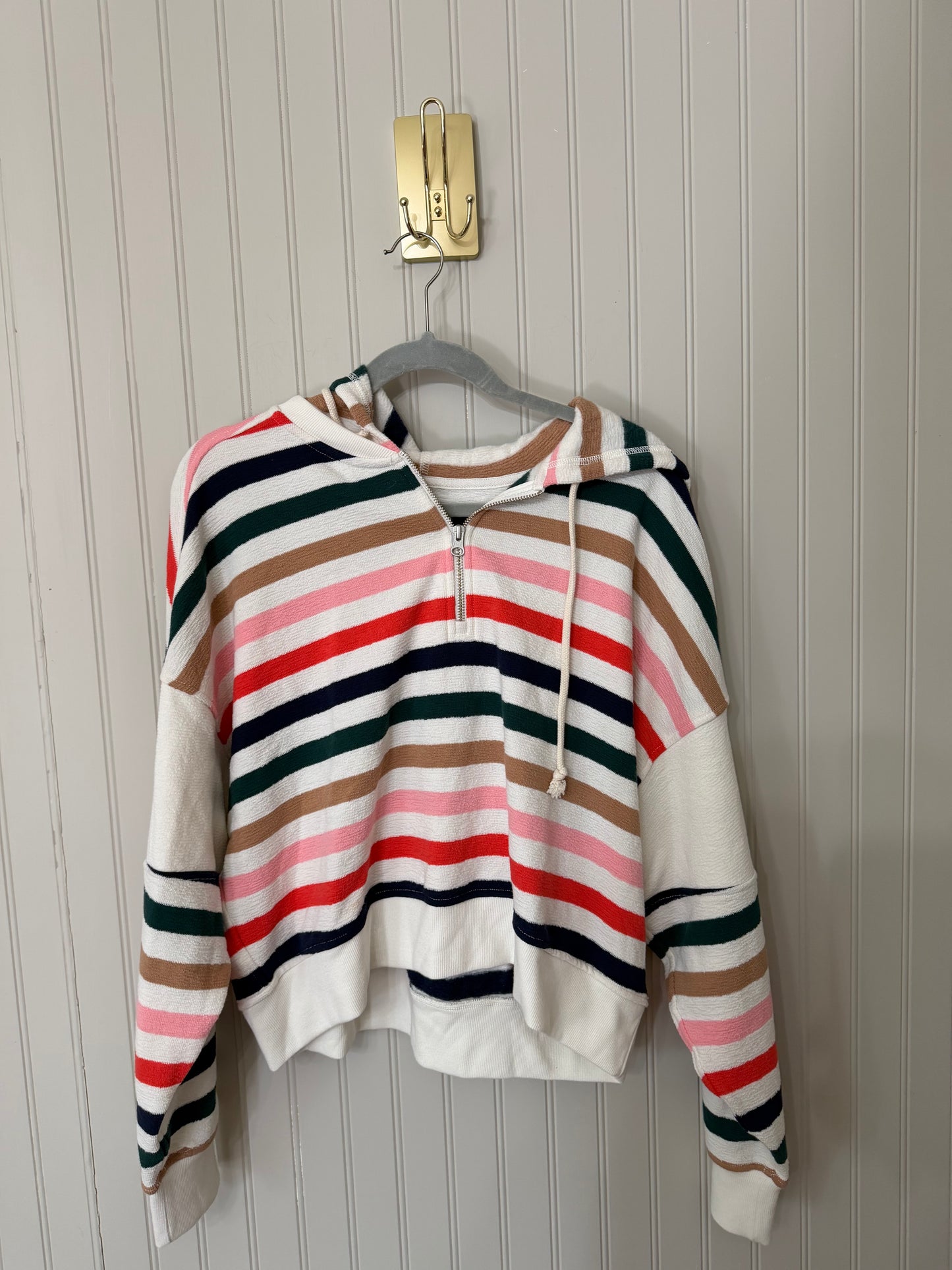 Aerie Restart Stripe Quarter Zip Hoodie Women’s Medium