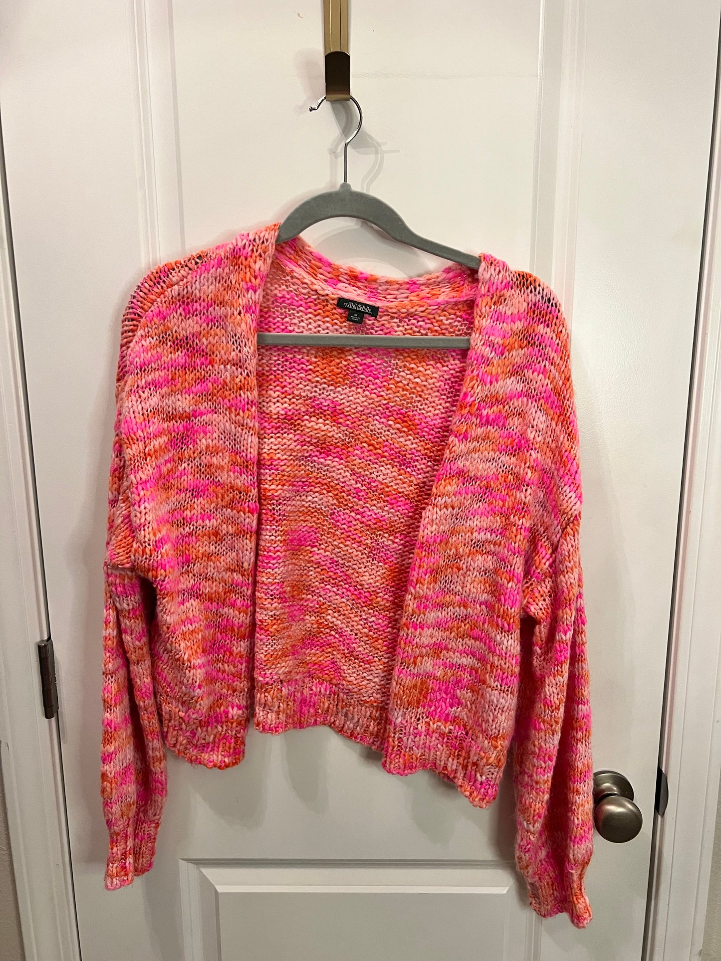 Wild Fable Space Dye Cropped Cardigan Women’s Size XL Pink