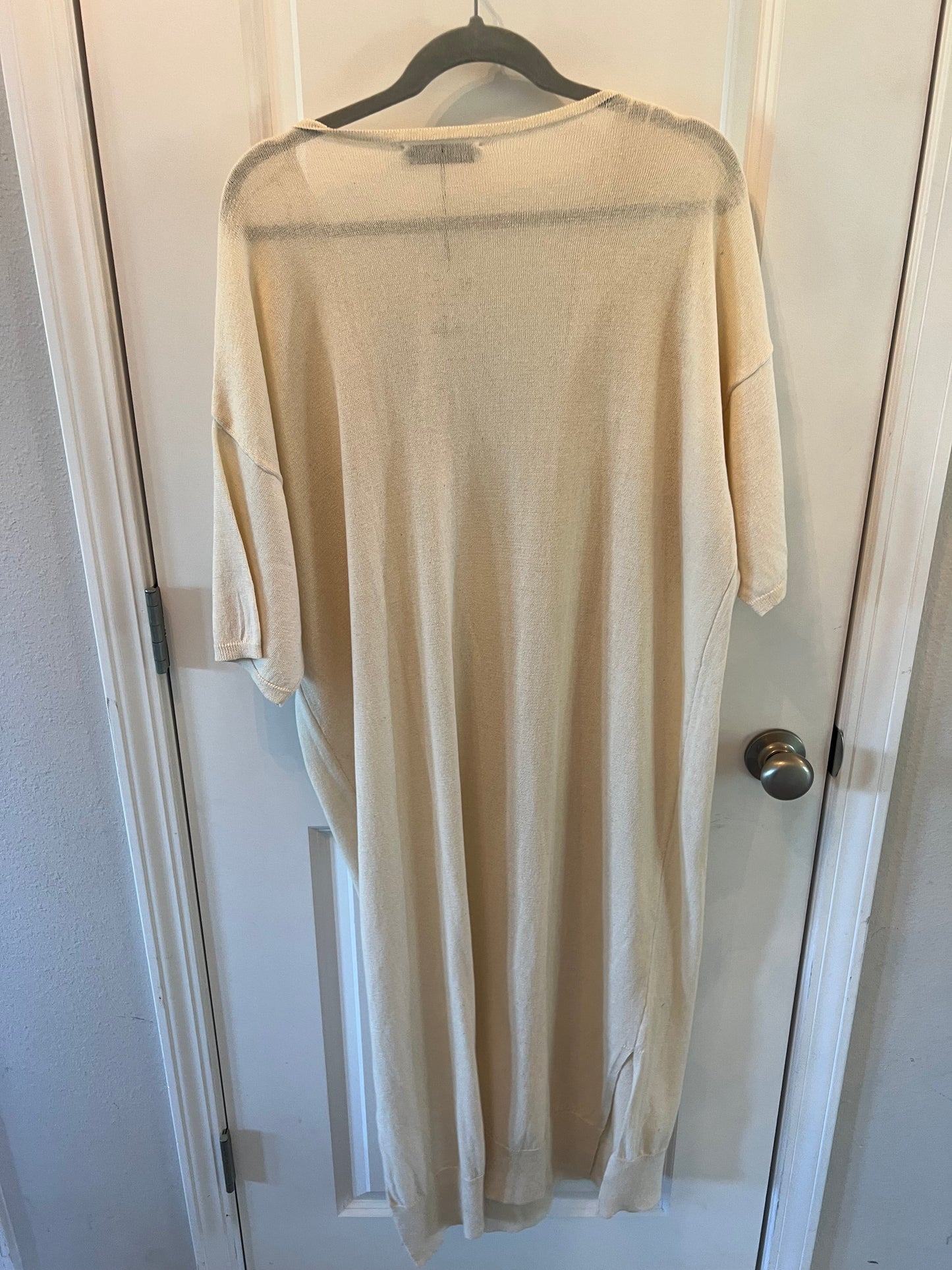 Zara Short Sleeve Knit Dress Swim Cover-Up Women’s Size Small Cream