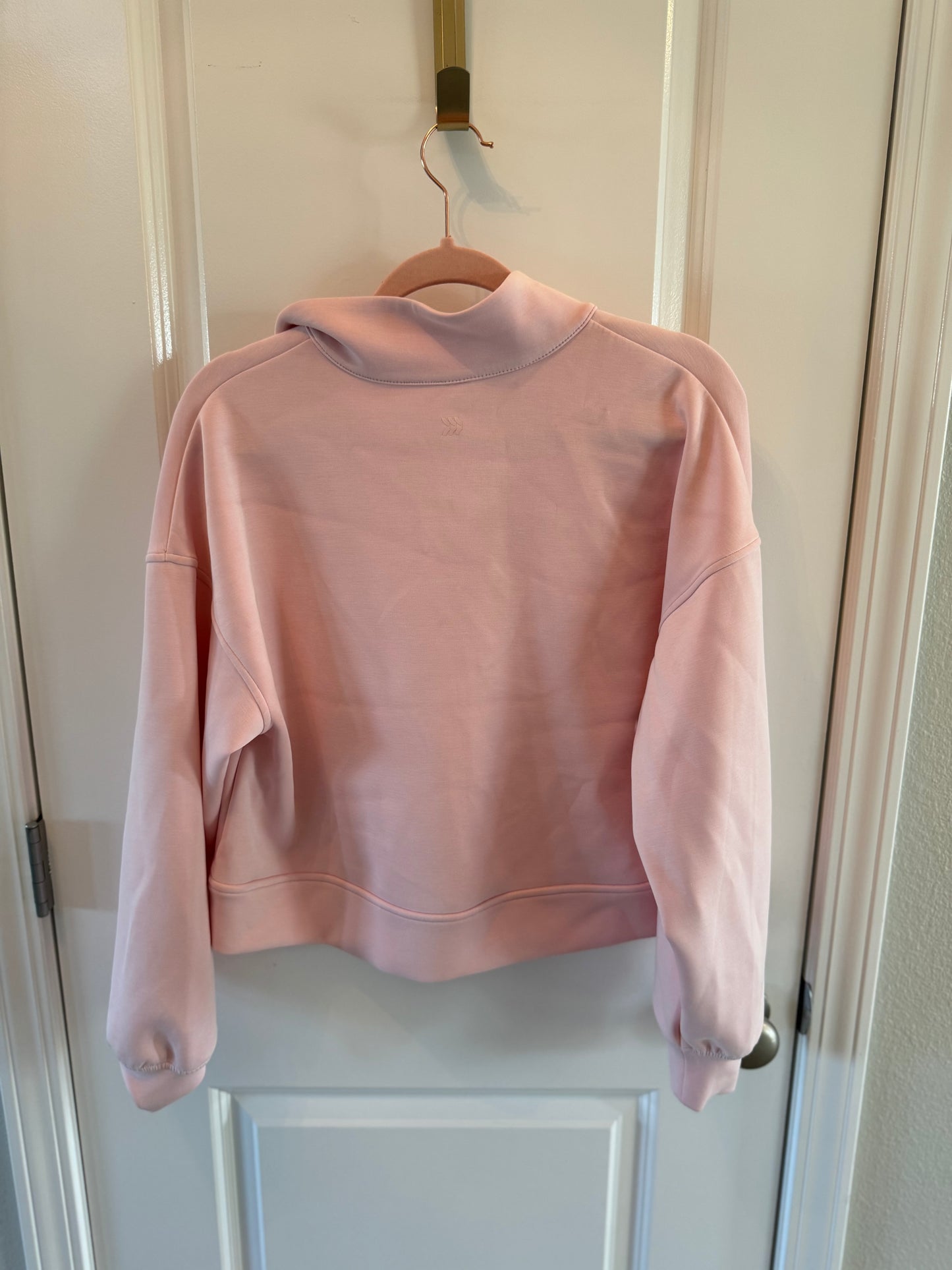 All in Motion Half Zip Pullover w Kanga Pocket Women’s Size Medium Blush Pink