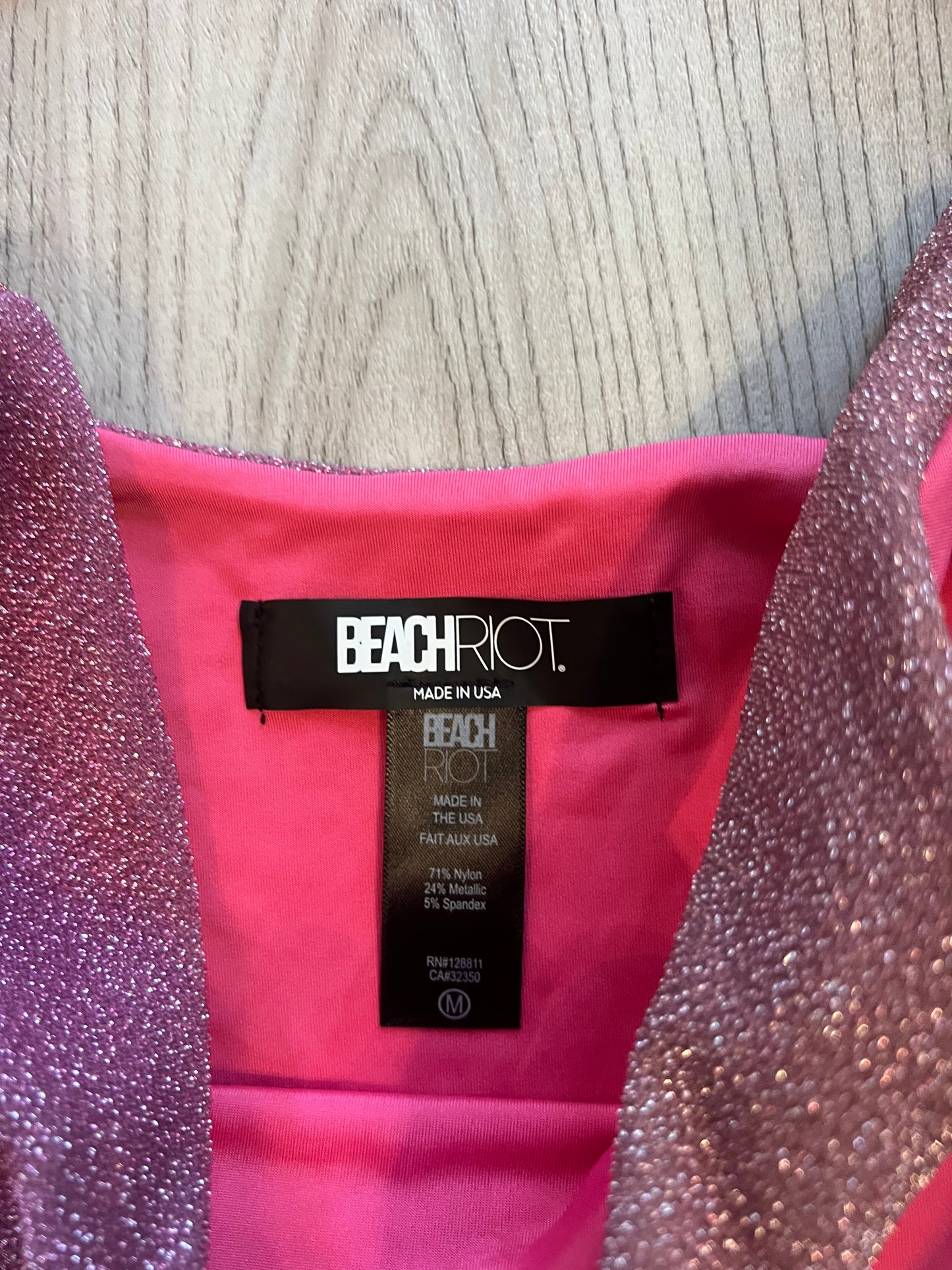 Beach Riot Glitter Bikini Women’s Size Medium Purple Pink