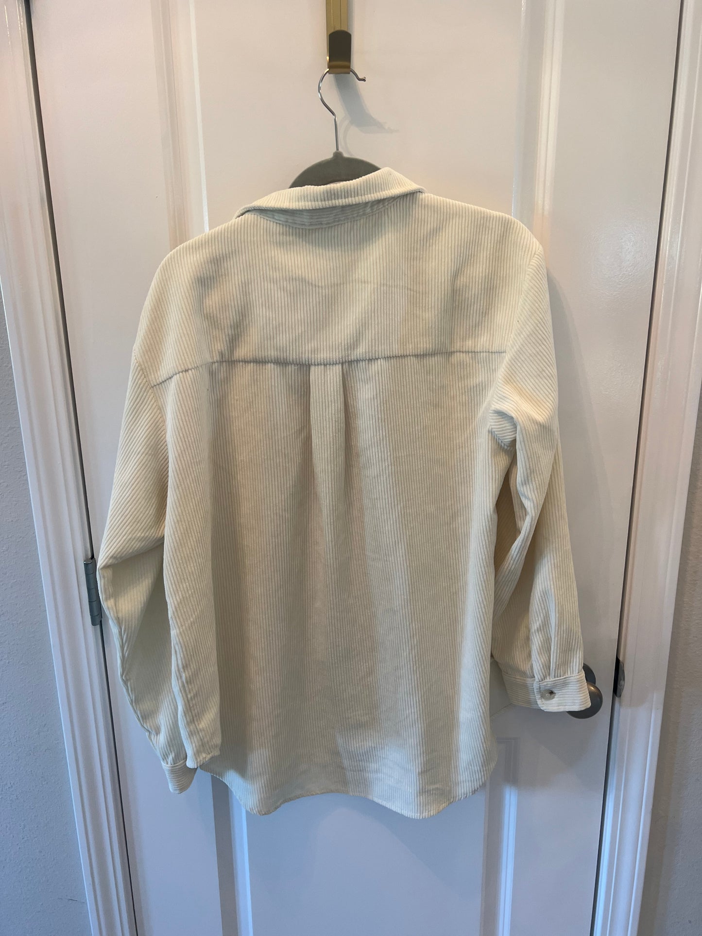 Pink Lily Corduroy Shacket Women’s Size Large Cream