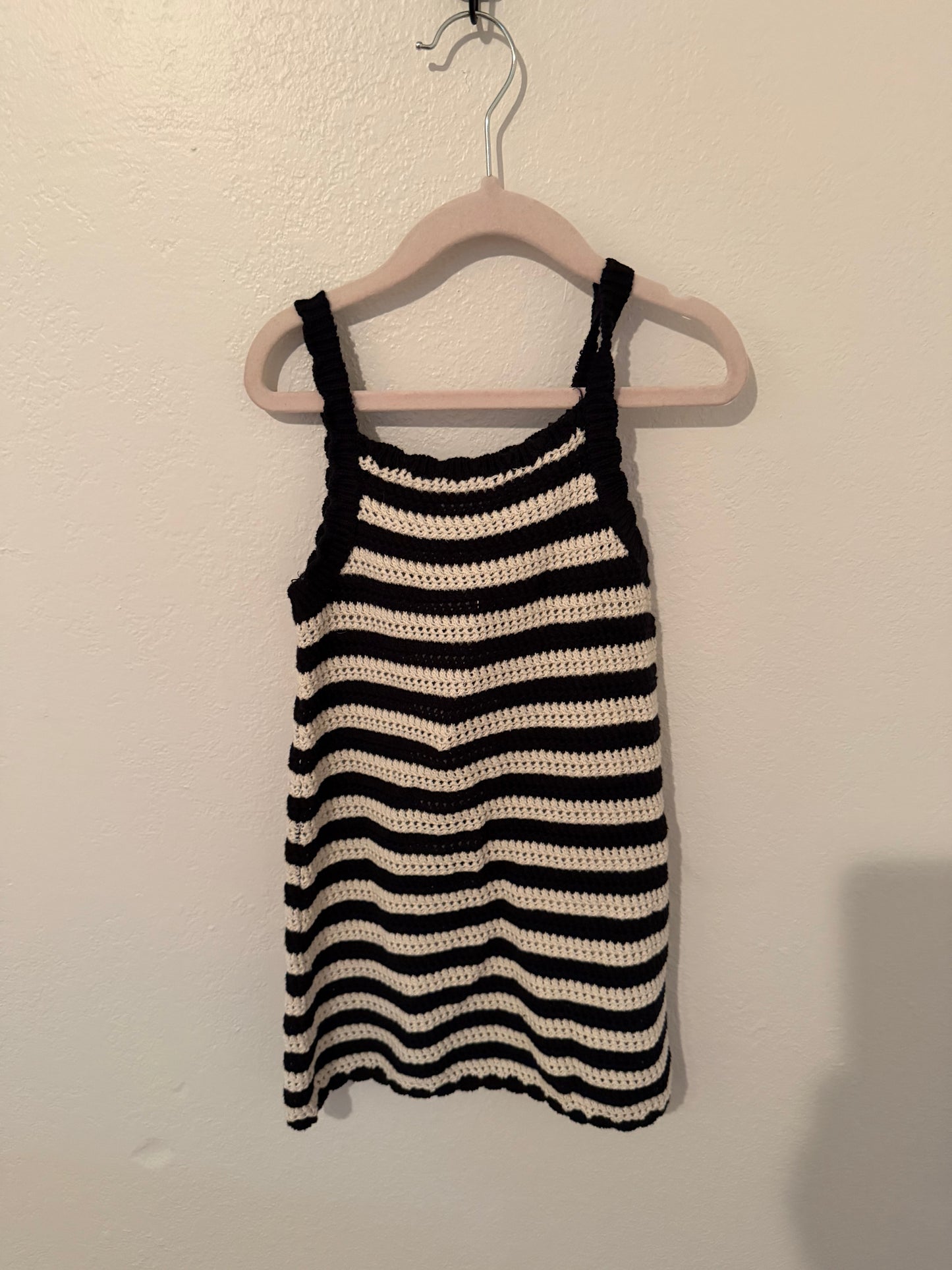 Zara Stripe Knit Dress Girl’s Size 4 Years Black NWT
