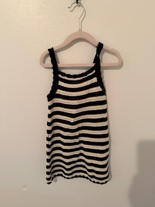 Zara Stripe Knit Dress Girl’s Size 4 Years Black NWT