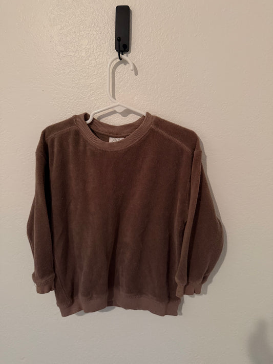 Zara Velour Top Toddler Size 2-3 Years Brown